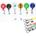 2-in-1 Round Retractable Badge Holder with Lanyard (1 1/4" Reel)